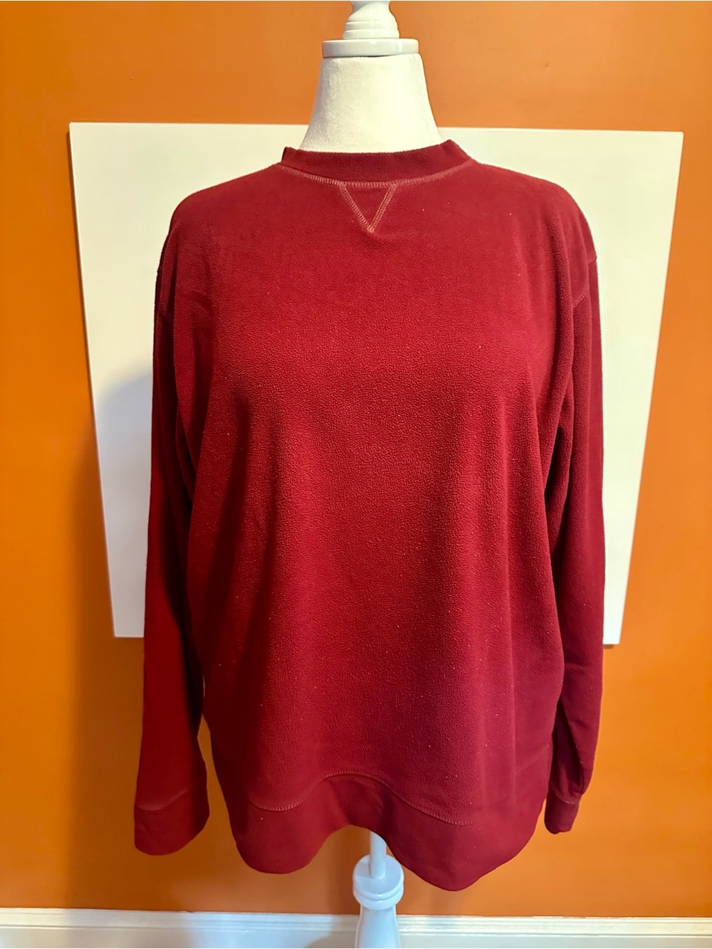 Sahalie ButterFleece Red Pullover Sweatshirt Size XL